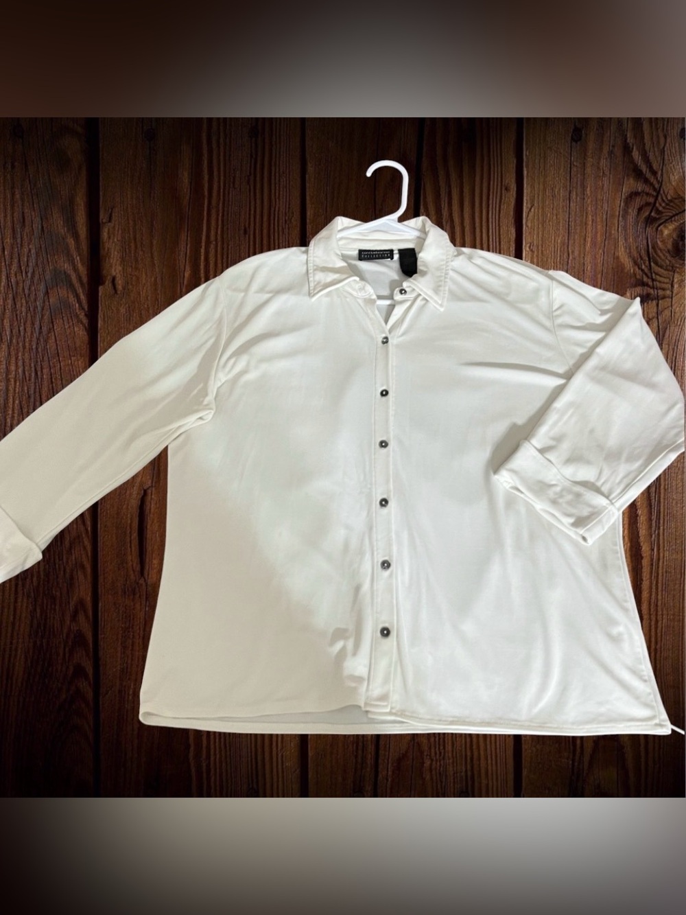 vintage Liz Claiborne Collection cream button-down blouse Size L